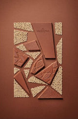 Vollmilch-Schokoladentafel mit Karamell, Puffweizen 36% Kakao 120 g