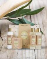 Reise-Set Duschgel, Shampoo, Bodylotion, Seife Eisenkraut