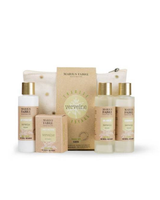 Reise-Set Duschgel, Shampoo, Bodylotion, Seife Eisenkraut