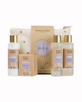 Reise-Set Duschgel,Shampoo,Bodylotion,Seife Lavendel