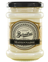 Bornibus klassische Mayonnaise im Glas mit schwarzem Schraubdeckel.