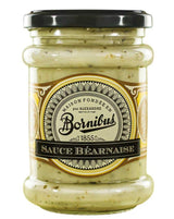Bornibus Sauce Béarnaise im Glas mit schwarzem Schraubdeckel.