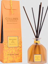 Collines de Provence Duftdiffuser Mandarine & Yuzu mit dekorativem Glasflakon und Duftstäbchen für einen fruchtig-frischen Raumduft.