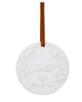 Collines de Provence Duftkeramik Neroli & Baumwollblüte mit floraler Prägung und braunem Aufhängeband