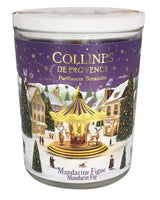 Collines de Provence Duftkerze Mandarine Feige 180gr im Glas mit winterlich gestaltetem Etikett