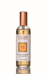 Collines de Provence Raumspray Amber in transparenter Sprühflasche mit kupferfarbenem Deckel