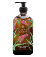 Flüssigseife mit dem Duft Aloe Vera Blüte von Collines in einer Glasflasche mit Pumpdrücker