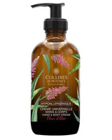 Handcreme in Glasflasche mit Spender in der Duftrichtung Aloe Vera Blüte von dem Hersteller Collines