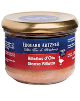 Edouard Artzner Rillettes d’Oie Gänserillette im Glas mit goldfarbenem Deckel und blau rotem Etikett