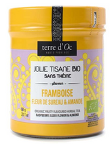 Bio Kräutertee mit Himbeere, Holunderblüten & Mandel in Glasdose 60 g / DE-ÖKO-006