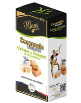 Klaus gefüllte Karamellbonbons mit Nougatcreme aus Montélimar in Verpackung