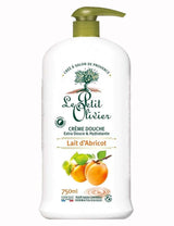 Le Petit Olivier Duschcreme mit Aprikosenmilch im Pumpspender