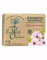 Le Petit Olivier feste Seifen Kirschblüte in Papierverpackung mit Kirschblüten