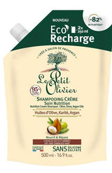 Le Petit Olivier Shampoo-Creme Nachfüllbeutel mit Olivenöl, Sheabutter und Arganöl für trockenes und strapaziertes Haar