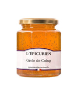 L'Épicurien Quitten-Gelee im Glas mit goldfarbenem Schraubdeckel.