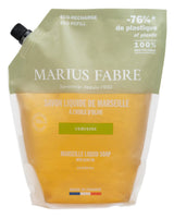 Eine Refill Nachfüllpack Flüssigseife mit der Duftrichtung Verveine von dem Hersteller Marius Fabre