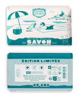 Panier des Sens feste Olivenölseife, Vorder- und Rückseite sichtbar