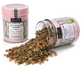 Bio Kräutertee mit Pfirsich, Eisenkraut & Blutorange in Glasdose 65 g / DE-ÖKO-006