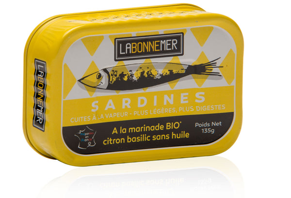 Sardinen mit Zitrone & Basilikum ohne Öl 135 g Dosenkonserve
