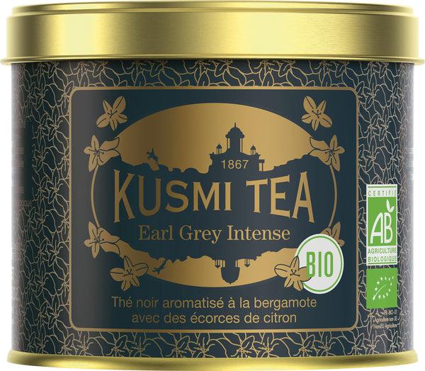 Bio Schwarzer Tee 'Earl Grey Intense' mit Bergamotte und Zitronenschalen in der 100 g Metalldose - Kusmi Tea / DE-ÖKO-006