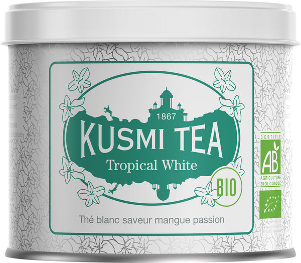 Bio Weißer Tee 'Tropical White' mit Mango & Passionsfrucht in der 90 g (Metalldose) / DE-ÖKO-006