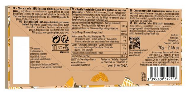 Zartbitter-Schokoladentafel mit 85% Kakao 70 g