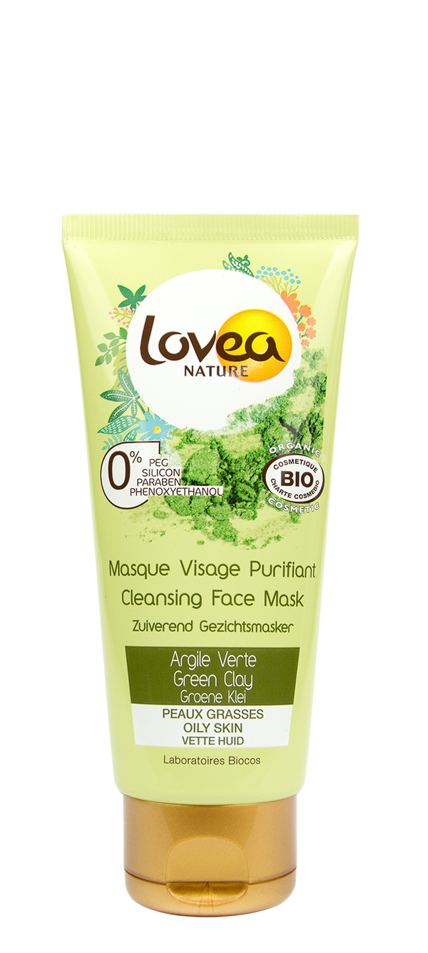 Gesichtsmaske mit grüner Tonerde für fettige Haut 75 ml - Lovea