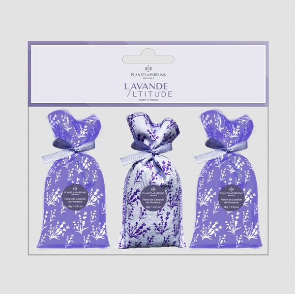 3er Set Lavendelsäckchen Lavendelmotiv