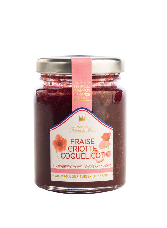 Fruchtaufstrich mit Erdbeer, Sauerkirsche & Mohnblume 110 g