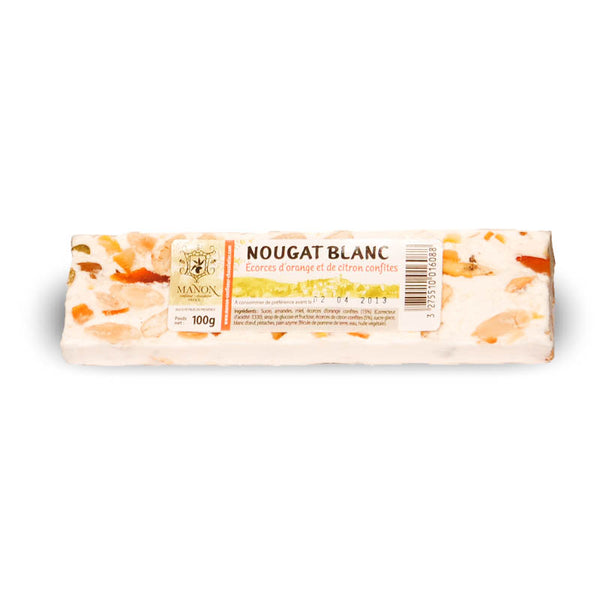 Weißer Nougat mit Orange & Zitrone weich 100 g
