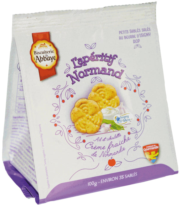 Herzhaftes Sandgebäck mit Crème fraîche, Knoblauch & Schnittlauch 100 g