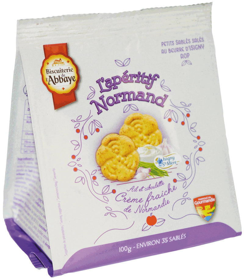 Herzhaftes Sandgebäck mit Crème fraîche, Knoblauch & Schnittlauch 100 g