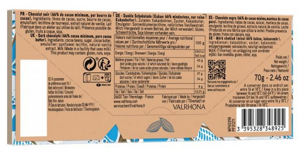 Zartbitter-Schokoladentafel mit 66% Kakao 70 g