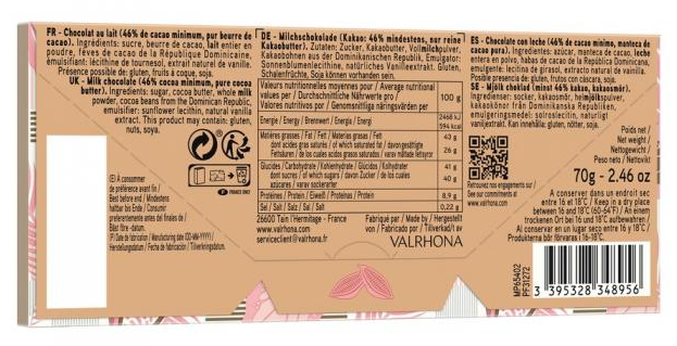Vollmilch-Schokoladentafel mit 46% Kakao 70 g