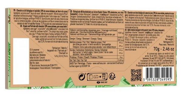 Vollmilch-Schokoladentafel mit 39% Kakao 70 g / DE-ÖKO-006
