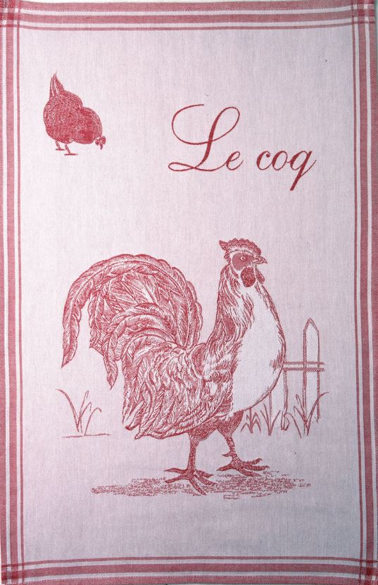 Geschirrtuch Jacquard 'COQ  Rouge'