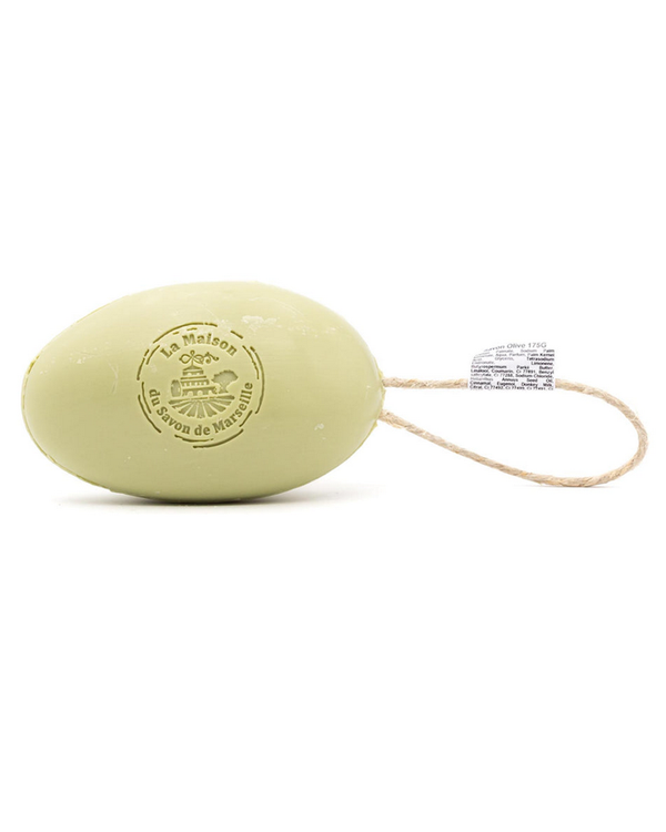 Ovale Seife mit Kordel Olive 175 g