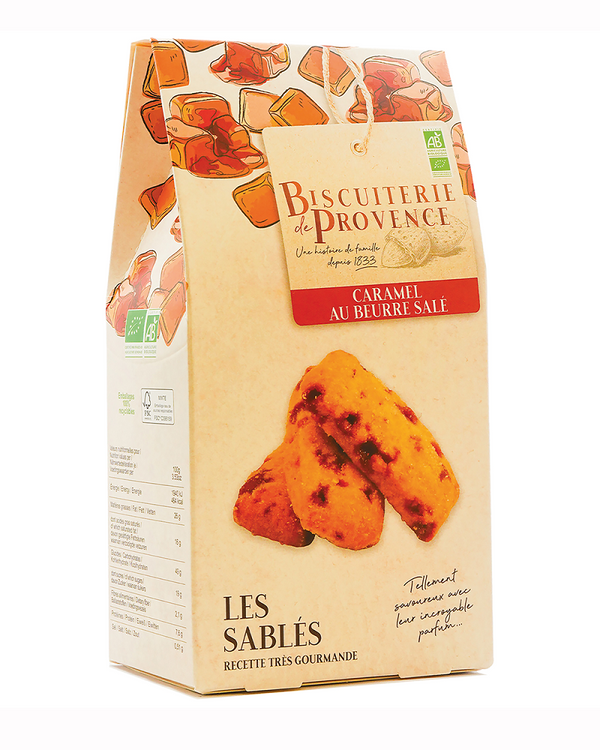 Bio Buttersandkekse mit Karamell & gesalzener Butter 120 g - Biscuiterie de Provence