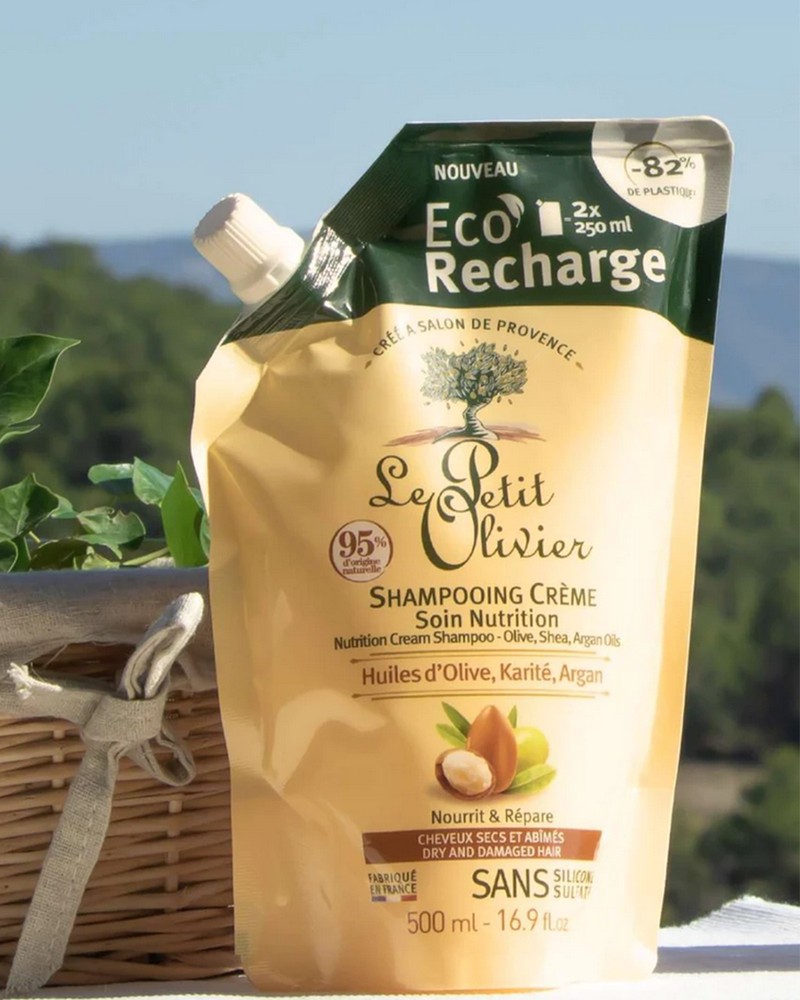 Refill Shampoo für trockenes & geschädigtes Haar Olive, Shea, Argan 500 ml
