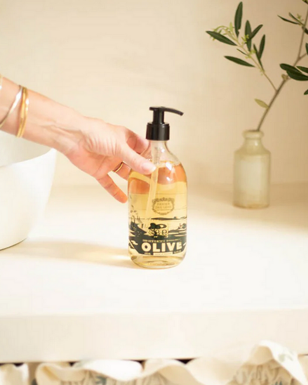 Flüssigseife Olive Glasflasche 490 ml