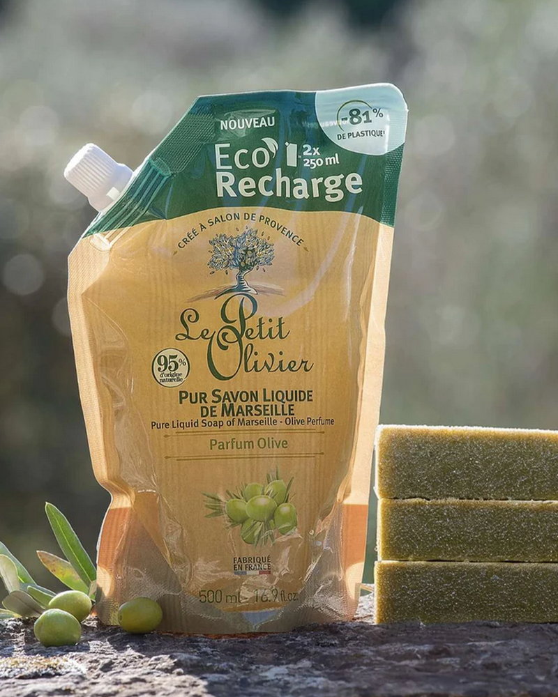 Öko-Nachfüllpackung Marseiller Flüssigseife Olive 500 ml - Le Petit Olivier