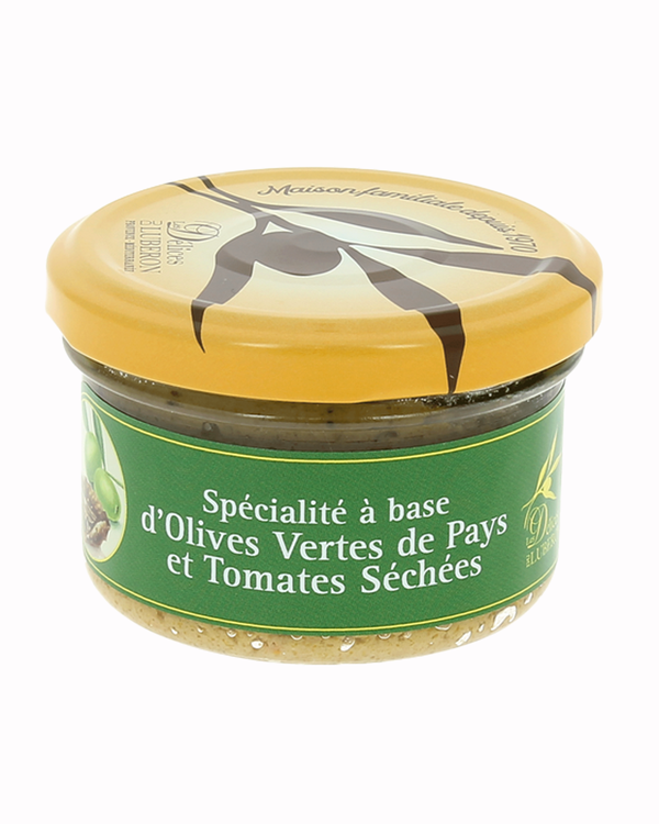 Paste aus grünen Oliven und getrockneten Tomaten (Tapenade verte aux Tomates Séchées) 90g - Les Délices du Luberon