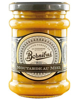 Bornibus Honig-Senf im Glas mit silberfarbenem Schraubdeckel.