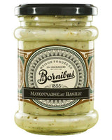 Bornibus Mayonnaise mit Basilikum cremige Feinkostsauce im Glas mit Kräutern aus Frankreich von Maison Bornibus 1855