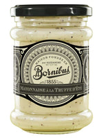 Bornibus Mayonnaise mit Sommertrüffel cremige Feinkostsauce im Glas mit Trüffel aus Frankreich von Maison Bornibus 1855