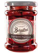 Bornibus Piquillo-Paprika im Glas mit silberfarbenem Schraubdeckel.