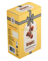 Bruntz Schokoladentrüffel mit Marc de Champagne in gelber Geschenkverpackung