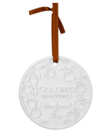 Collines de Provence Duftkeramik Mandarine & Yuzu mit floraler Prägung und braunem Aufhängeband
