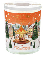 Collines de Provence Duftkerze Zimt-Orange 180 gr im Glas mit weihnachtlich gestaltetem Etikett