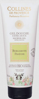 Collines de Provence Duschgel Frische Bergamotte mit Bio-Baumwollextrakten für eine sanfte und pflegende Reinigung der Haut.